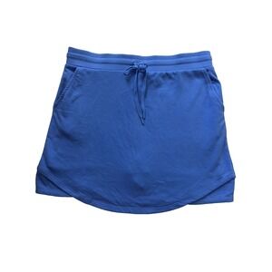 Crown & Ivy Mini Skort Womens L Blue Fleece Athletic Skirt Tennis‎ Pickleball